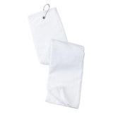 Grommeted Tri - Fold Golf Towel White Classic Towels