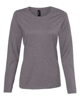 Hanes Women's Perfect - T Long Sleeve Scoopneck T-Shirt - Hanes S04LS Charcoal Heather S Short Sleeve T-Shirts