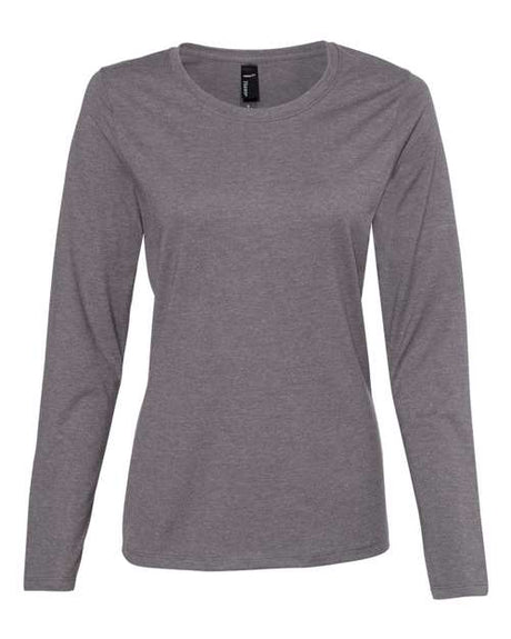 Hanes Women's Perfect - T Long Sleeve Scoopneck T-Shirt - Hanes S04LS Charcoal Heather S Short Sleeve T-Shirts