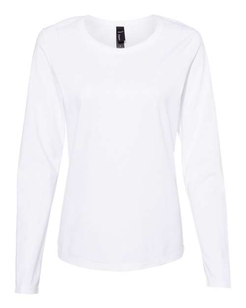 Hanes Women's Perfect - T Long Sleeve Scoopneck T-Shirt - Hanes S04LS White 5XL Short Sleeve T-Shirts