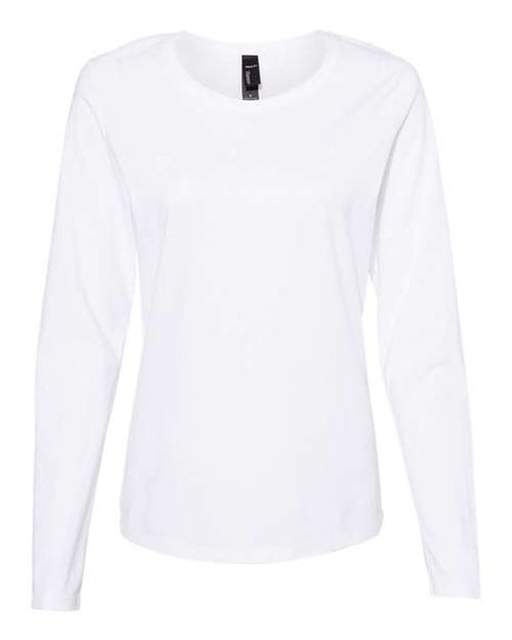 Hanes Women's Perfect - T Long Sleeve Scoopneck T-Shirt - Hanes S04LS White 5XL Short Sleeve T-Shirts