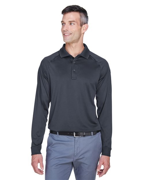 Harriton Men's Advantage Long Sleeve Tactical Polo - Harriton M211L Black XS