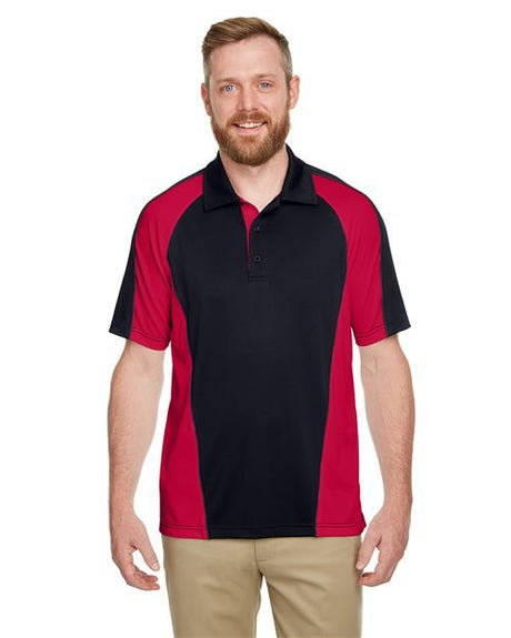 Harriton Men's Advantage Snag Protection Plus IL Colorblock Polo - Harriton M385 Black/ Red/ Dark Charcoal S