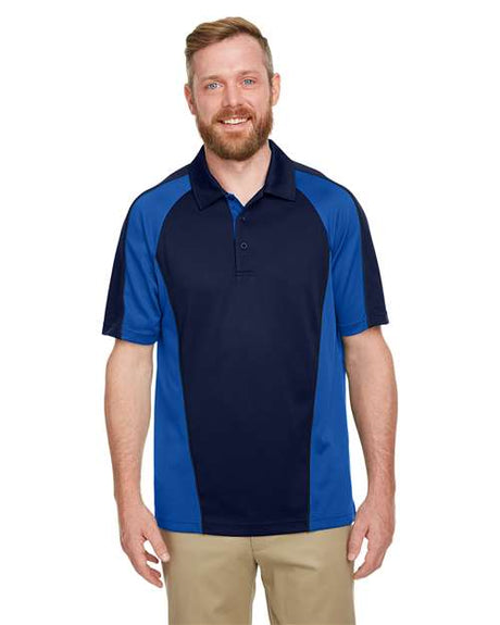Harriton Men's Advantage Snag Protection Plus IL Colorblock Polo - Harriton M385 Dark Navy/ True Royal/ Dark Charcoal S