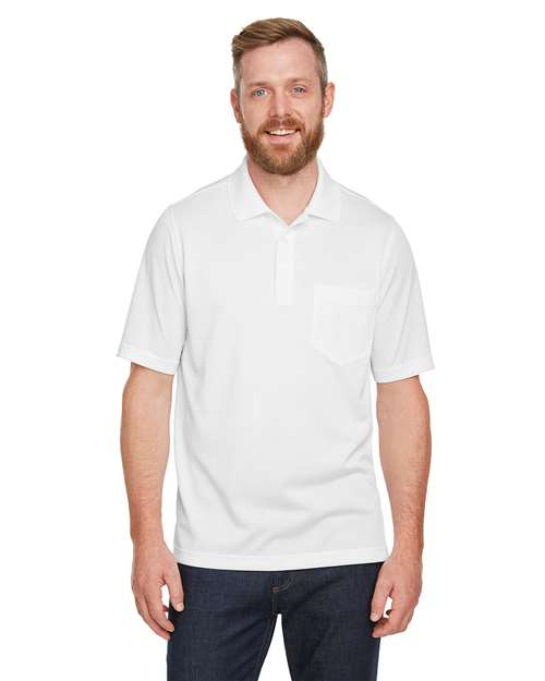 Harriton Men's Advantage Snag Protection Plus IL Pocket Polo - Harriton M348P White S