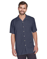 Harriton Men's Bahama Cord Camp Shirt - Harriton M570 Black S