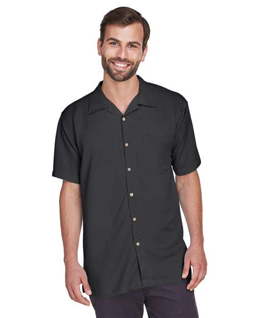 Harriton Men's Bahama Cord Camp Shirt - Harriton M570 Black S