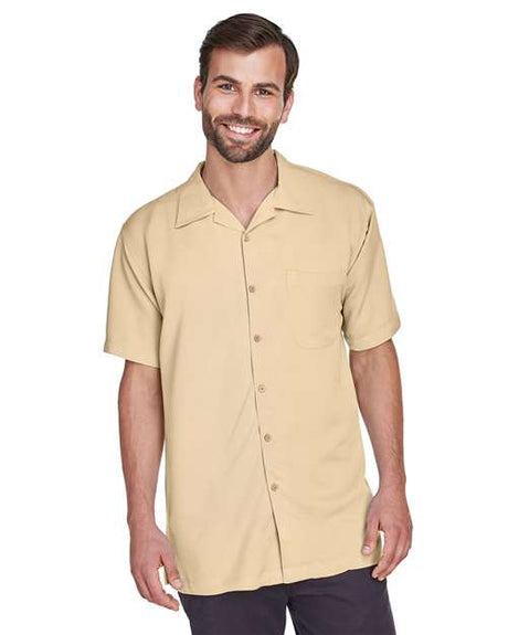 Harriton Men's Bahama Cord Camp Shirt - Harriton M570 Sand S