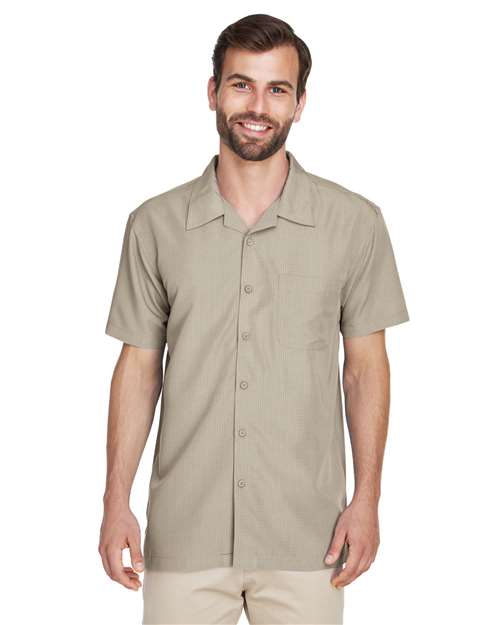 Harriton Men's Barbados Textured Camp Shirt - Harriton M560 Khaki XS