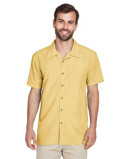 Harriton Men's Barbados Textured Camp Shirt - Harriton M560 Pineapple XS