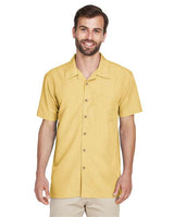 Harriton Men's Barbados Textured Camp Shirt - Harriton M560 Pineapple XS