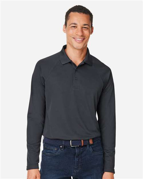 Harriton Men's Charge Snag and Soil Protect Long Sleeve Polo - Harriton M208L Dark Charcoal S