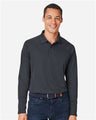 Harriton Men's Charge Snag and Soil Protect Long Sleeve Polo - Harriton M208L Dark Charcoal S