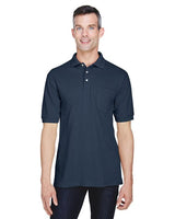 Harriton Men's Easy Blend™ Polo with Pocket - Harriton M265P Black S