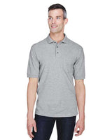 Harriton Men's Easy Blend™ Polo with Pocket - Harriton M265P Grey Heather S