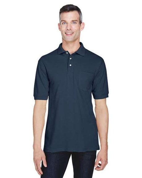 Harriton Men's Easy Blend™ Polo with Pocket - Harriton M265P Navy S