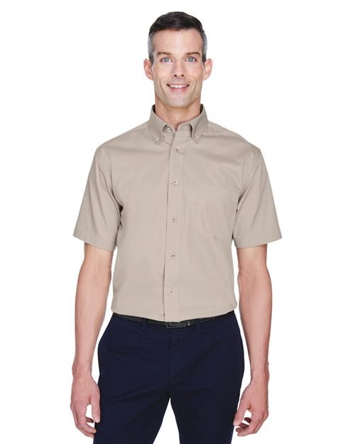 Harriton Men's Easy Blend™ Twill Dress Shirt with Stain - Release - Harriton M500S Black XS