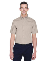 Harriton Men's Easy Blend™ Twill Dress Shirt with Stain - Release - Harriton M500S Black XS