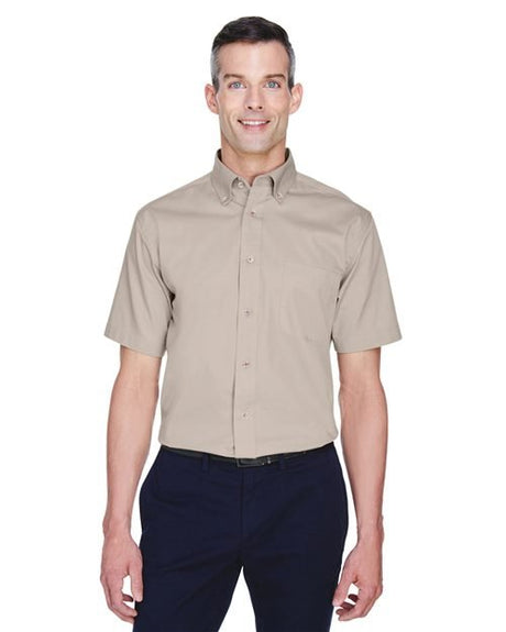 Harriton Men's Easy Blend™ Twill Dress Shirt with Stain - Release - Harriton M500S Black XS