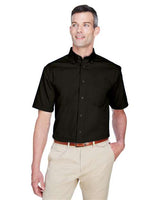 Harriton Men's Easy Blend™ Twill Dress Shirt with Stain - Release - Harriton M500S Black XS