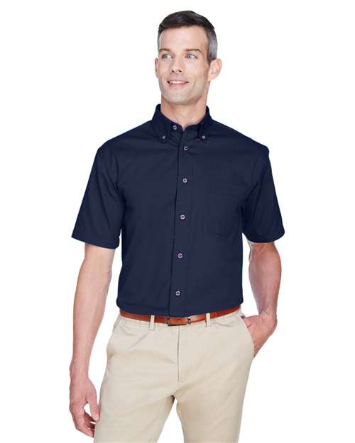 Harriton Men's Easy Blend™ Twill Dress Shirt with Stain - Release - Harriton M500S Navy XS