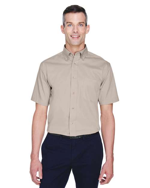 Harriton Men's Easy Blend™ Twill Dress Shirt with Stain - Release - Harriton M500S Stone XS