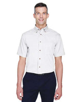 Harriton Men's Easy Blend™ Twill Dress Shirt with Stain - Release - Harriton M500S White XS