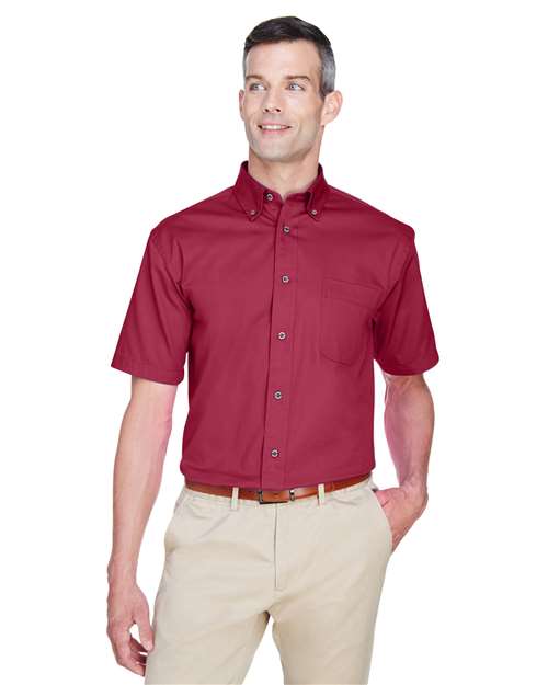 Harriton Men's Easy Blend™ Twill Dress Shirt with Stain - Release - Harriton M500S Wine XS