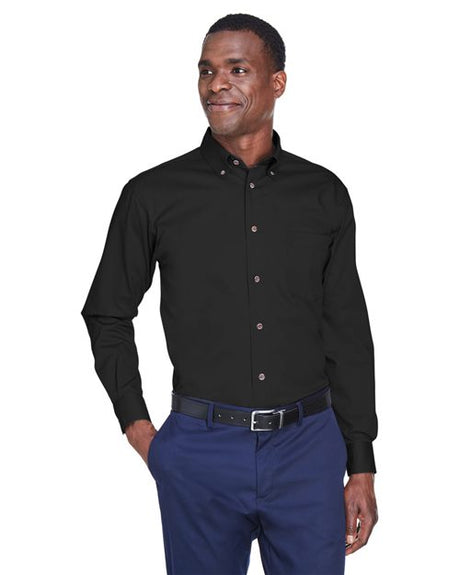 Harriton Men's Easy Blend™ Twill Shirt - Harriton M500 Black XS