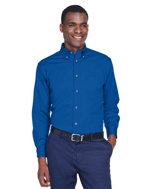 Harriton Men's Easy Blend™ Twill Shirt - Harriton M500 French Blue XS