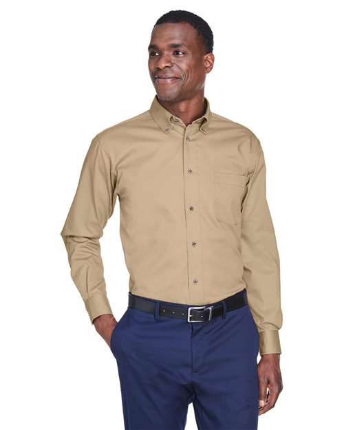 Harriton Men's Easy Blend™ Twill Shirt - Harriton M500 Stone XS