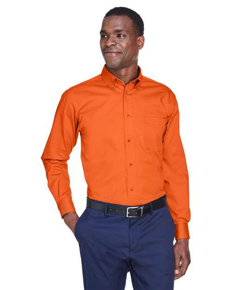 Harriton Men's Easy Blend™ Twill Shirt - Harriton M500 Team Orange XS