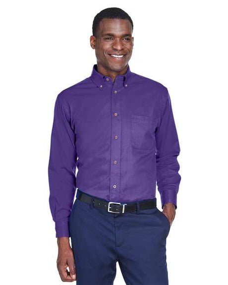 Harriton Men's Easy Blend™ Twill Shirt - Harriton M500 Team Purple S