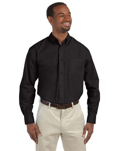 Harriton Men's Essential Poplin - Harriton M510 Black S