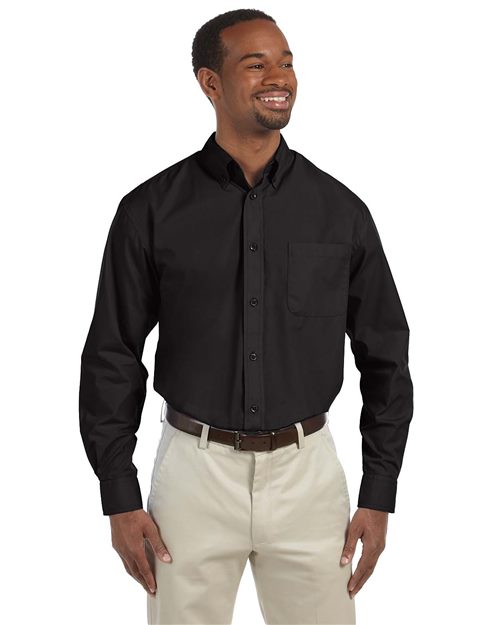 Harriton Men's Essential Poplin - Harriton M510 Black S