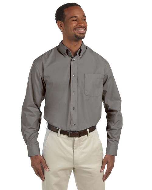 Harriton Men's Essential Poplin - Harriton M510 Dark Grey M
