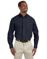 Harriton Men's Essential Poplin - Harriton M510 Navy S