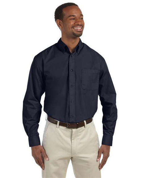 Harriton Men's Essential Poplin - Harriton M510 Navy S