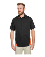Harriton Men's Flash IL Colorblock Shirt - Harriton M586 Black/ Team Orange S