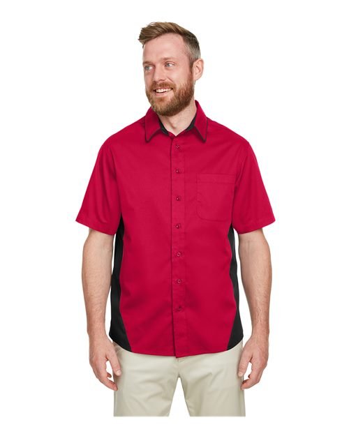 Harriton Men's Flash IL Colorblock Shirt - Harriton M586 Red/ Black S