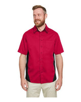 Harriton Men's Flash IL Colorblock Shirt - Harriton M586 Red/ Black S