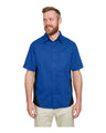Harriton Men's Flash IL Colorblock Shirt - Harriton M586 True Royal/ Black S