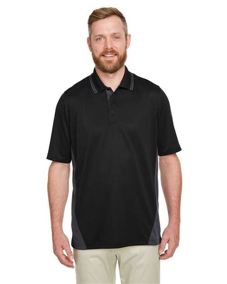 Harriton Men's Flash Snag Protection Plus IL Colorblock Polo - Harriton M386 Black/ Dark Charcoal S