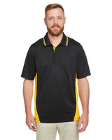 Harriton Men's Flash Snag Protection Plus IL Colorblock Polo - Harriton M386 Black/ Dark Charcoal S