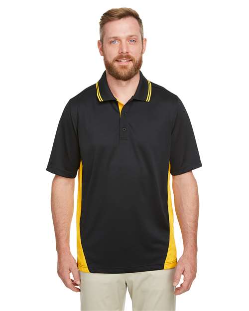 Harriton Men's Flash Snag Protection Plus IL Colorblock Polo - Harriton M386 Black/ Sunray Yellow S