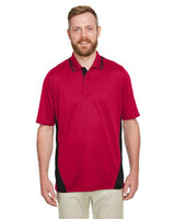 Harriton Men's Flash Snag Protection Plus IL Colorblock Polo - Harriton M386 Red/ Black S