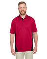 Harriton Men's Flash Snag Protection Plus IL Colorblock Polo - Harriton M386 Red/ Black S