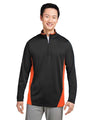 Harriton Men's Flash Snag Protection Plus IL Colorblock Quarter - Zip Pullover - Harriton M786 Black/ Team Orange S