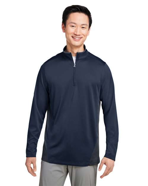 Harriton Men's Flash Snag Protection Plus IL Colorblock Quarter - Zip Pullover - Harriton M786 Dark Navy/ Dark Charcoal S