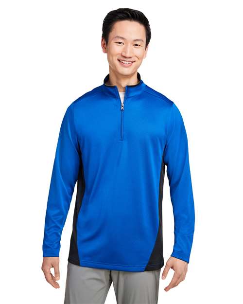 Harriton Men's Flash Snag Protection Plus IL Colorblock Quarter - Zip Pullover - Harriton M786 True Royal/ Black S